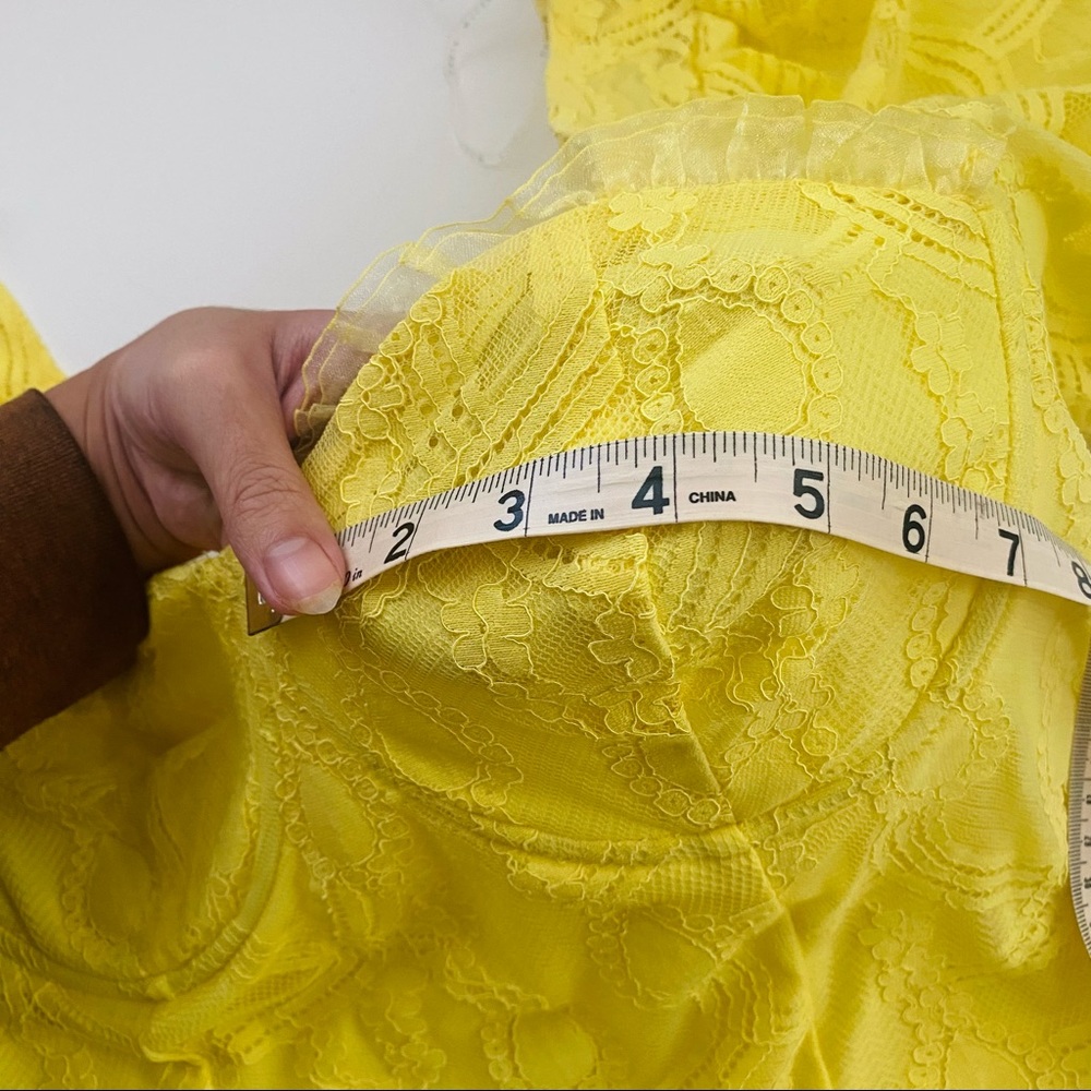 SOLD NWT Haute Monde Yellow Lace Bustier Corset Top - Picture 9 of 9